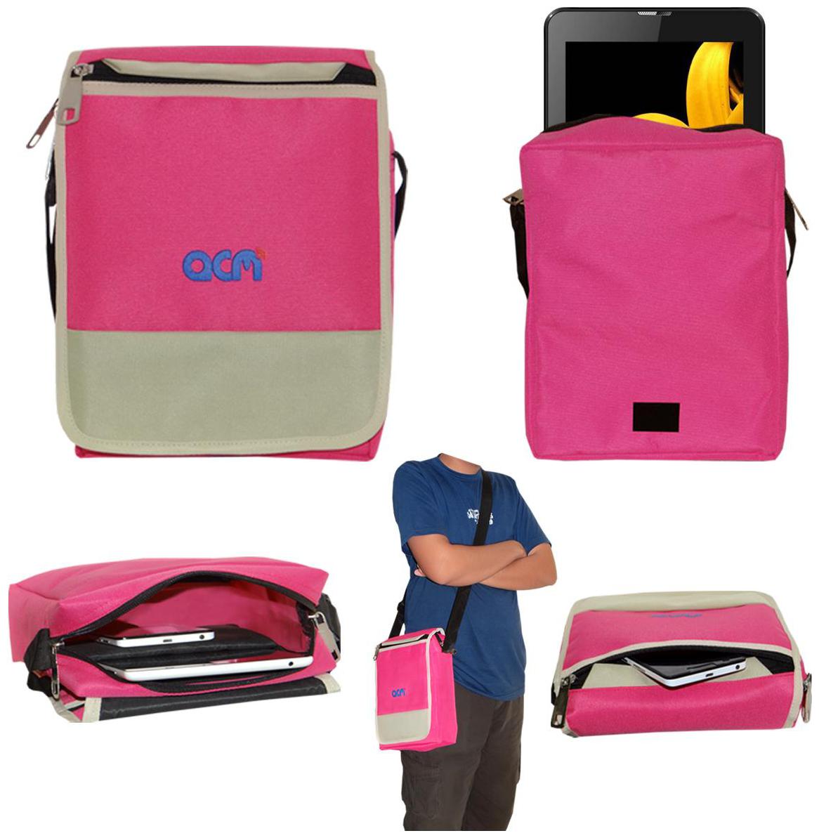 

ACM Pink Canvas Messenger bag