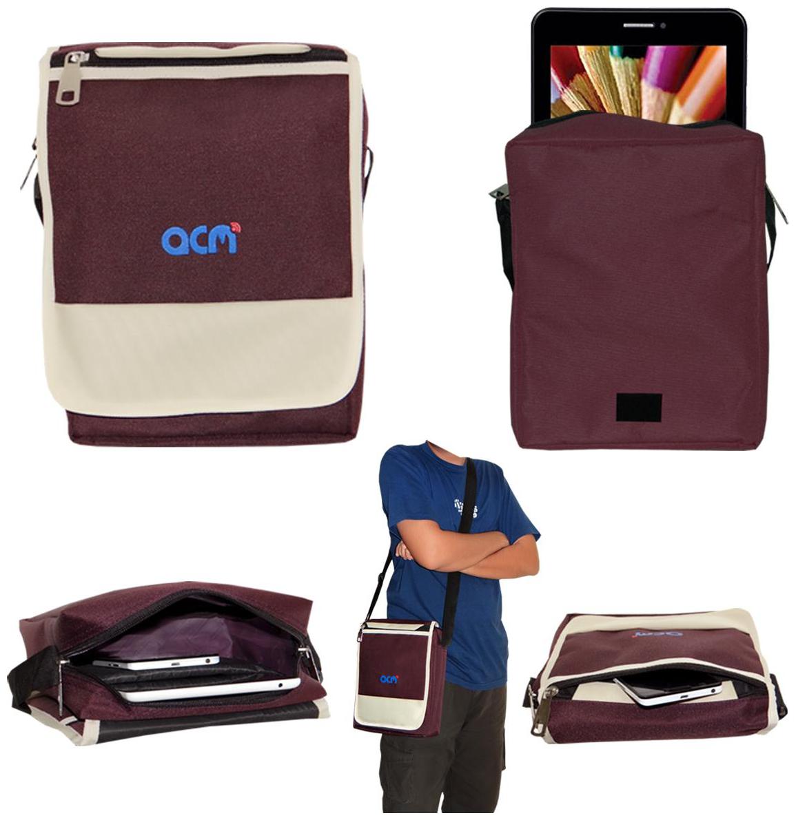 

ACM Maroon Canvas Messenger bag