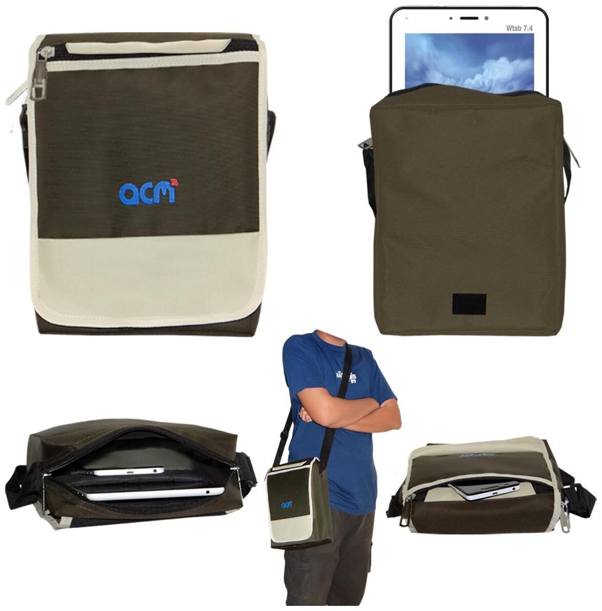 

ACM Green Canvas Messenger bag
