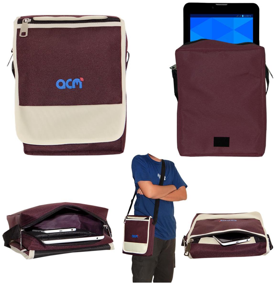 

ACM Maroon Canvas Messenger bag
