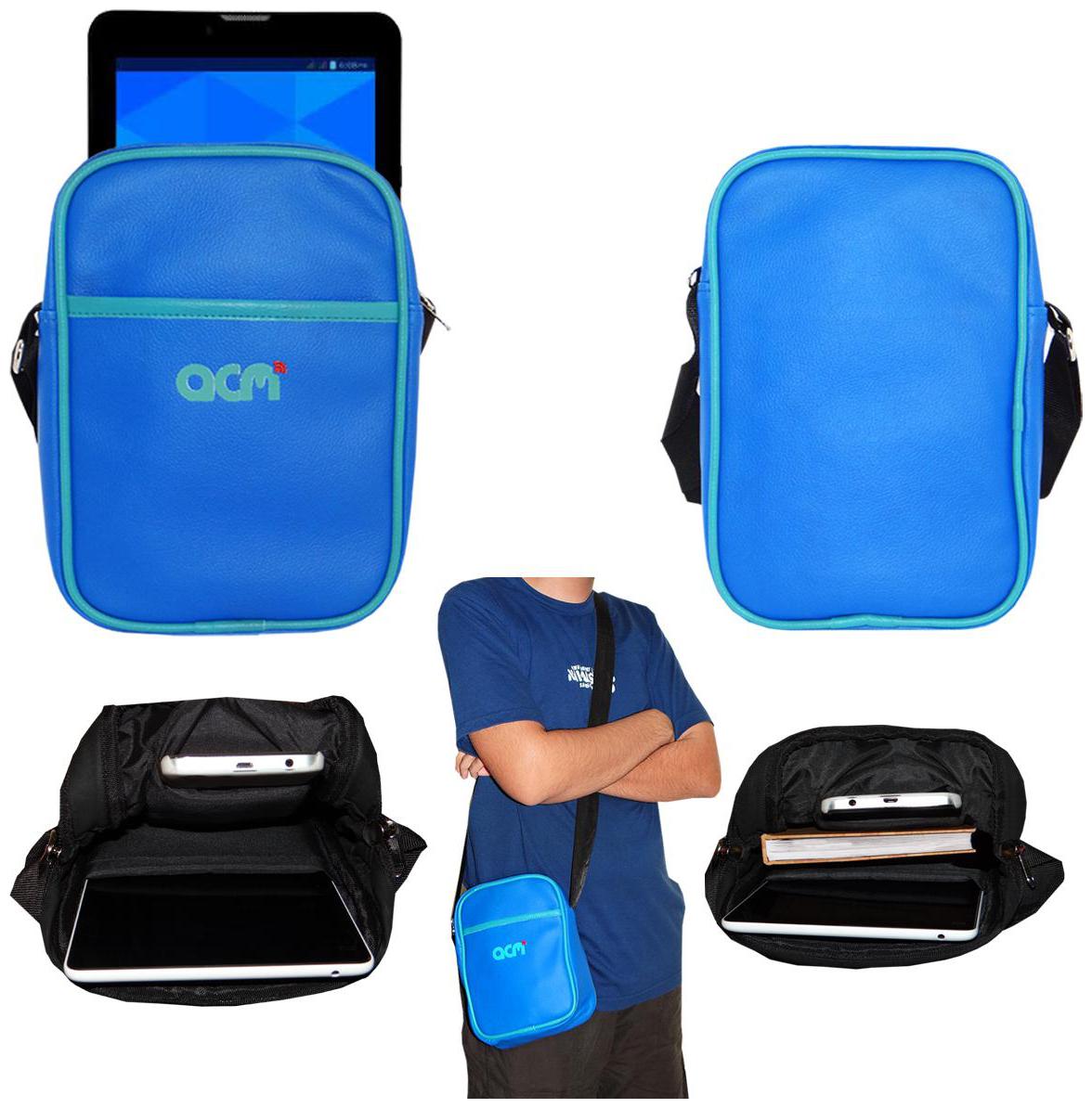 

Acm Premium Soft Padded Shoulder Sling Bag for Datawind Moregmax 4g7 Carrying Case Dark Blue