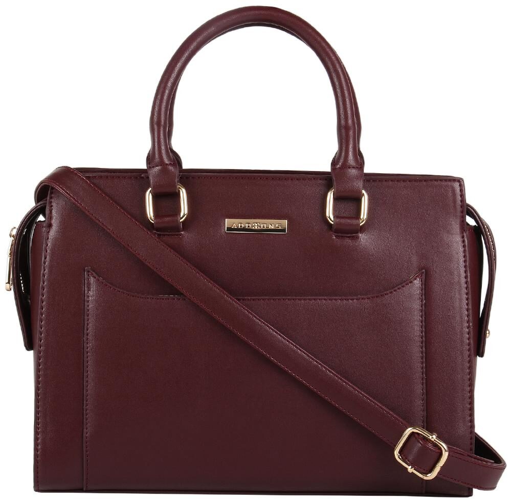 

Addons Maroon PU Satchel - BAG-STCHL-033