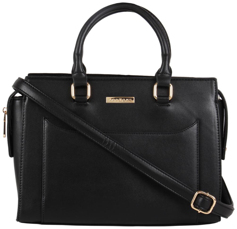 

Addons Black PU Satchel - BAG-STCHL-033