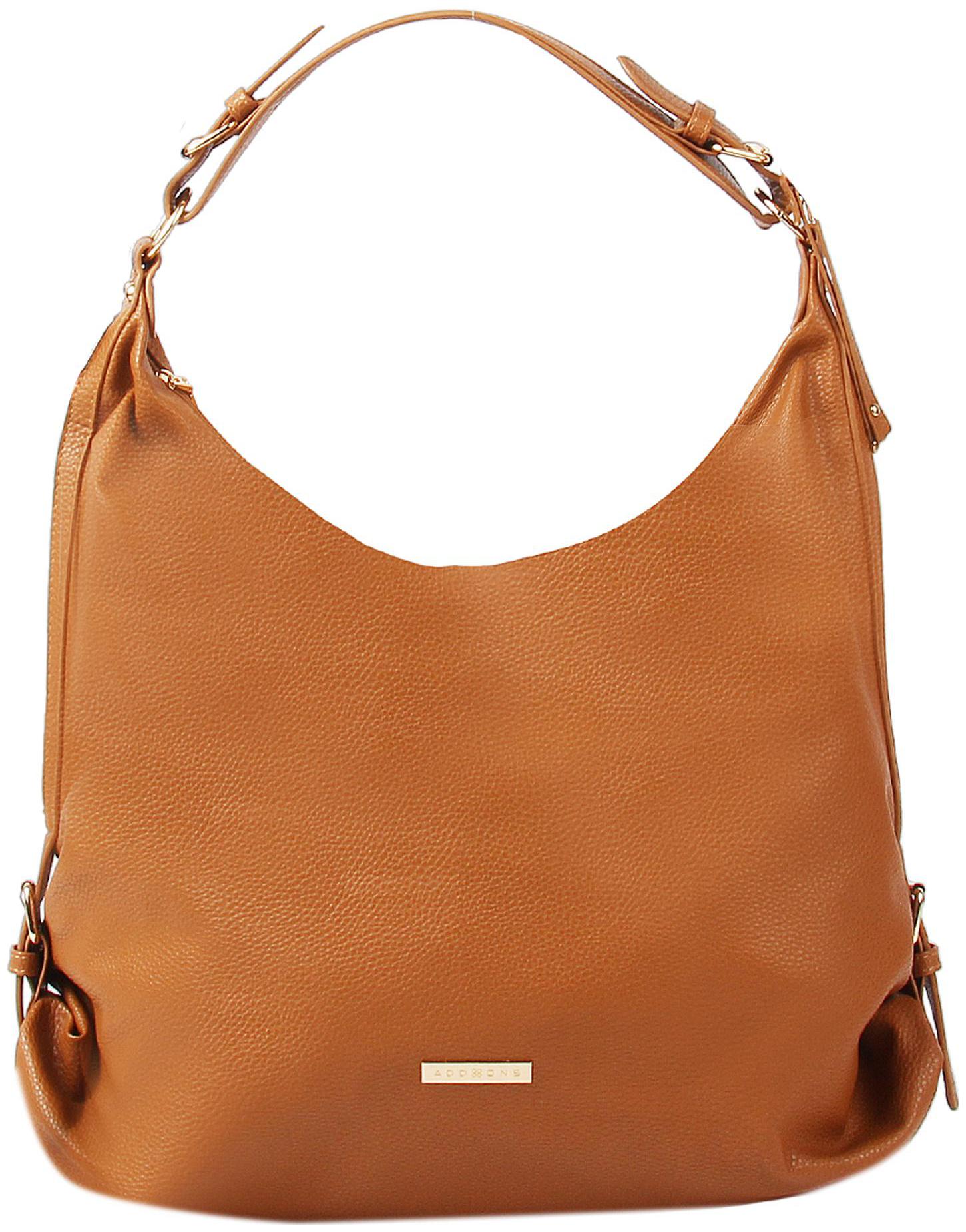 

Addons Tan PU Hobo Bag