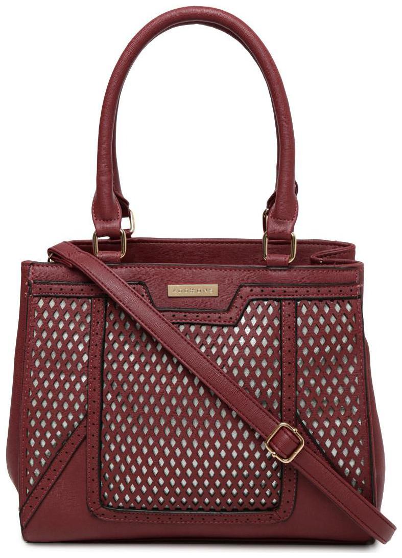 

Addons Yellow Faux Leather Handheld Bag