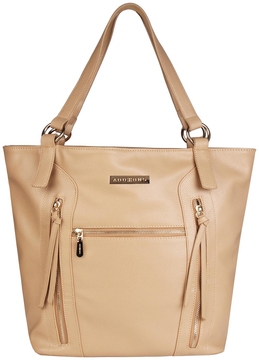 

Addons Women Solid PU - Tote Bag Beige