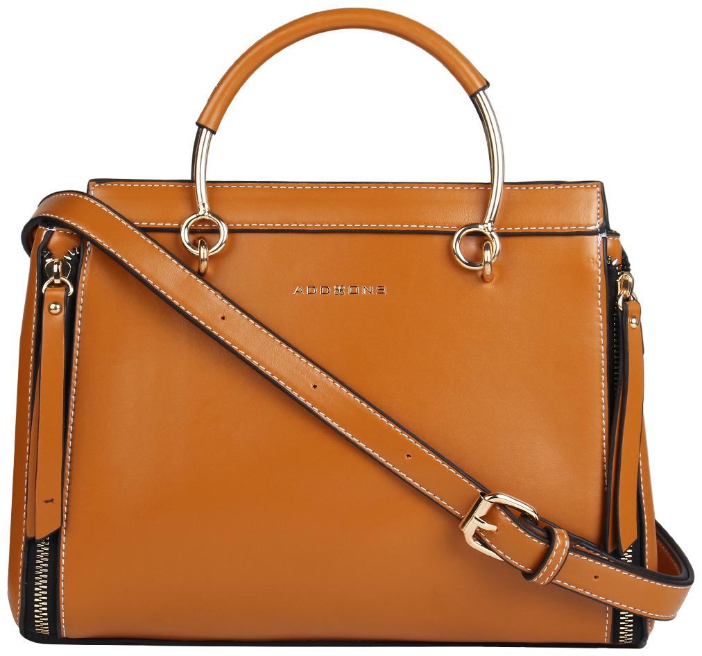 

Addons Tan PU Satchel