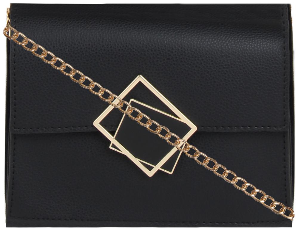 

Addons Black PU Solid Sling Bag