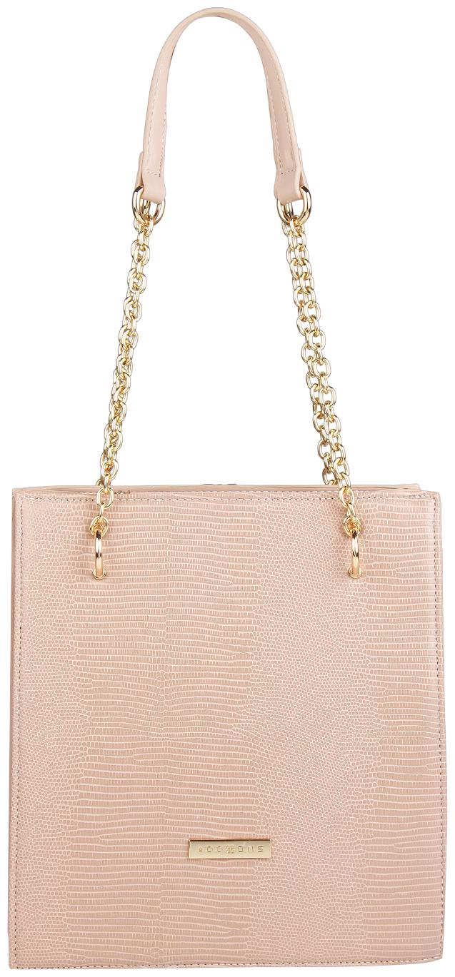 

Addons women s latest stylish nude textured chain strap PU tote