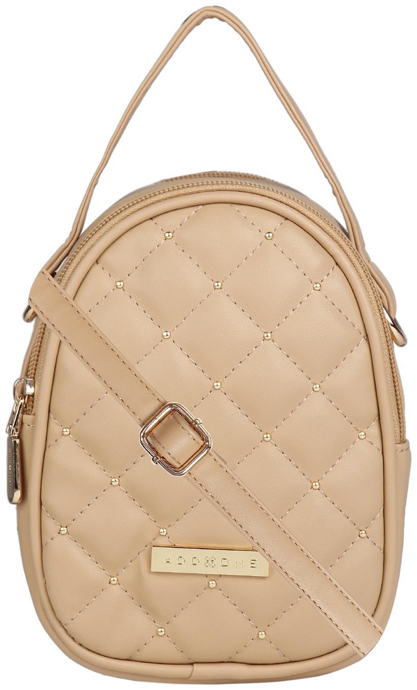 

Addons Beige PU Solid Sling Bag