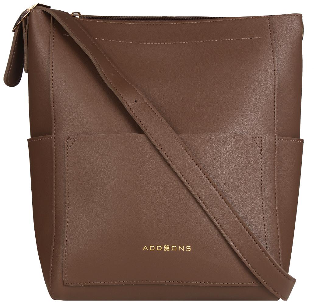 

Addons women s latesh stylish sleek Brown PU tote