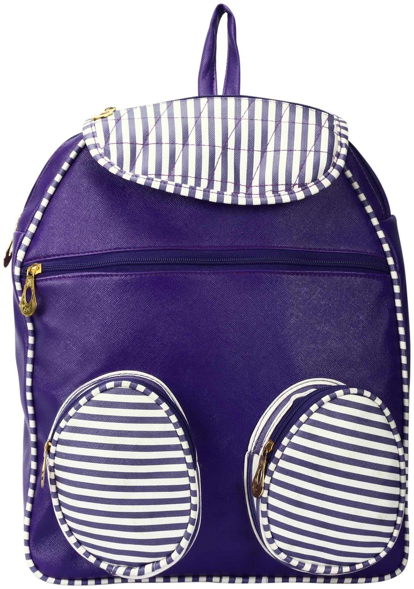 

ADINE Purple Faux Leather Backpack