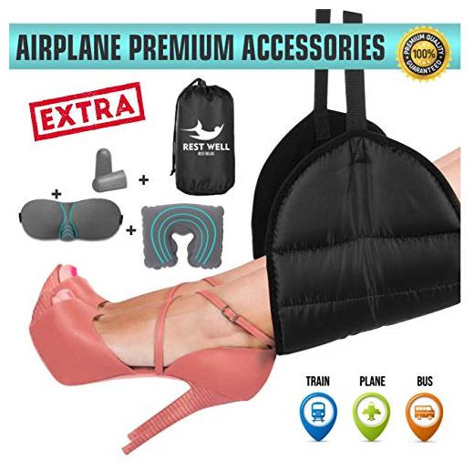 

Airplane Footrest Made with Premium Memory Foam Airplane Travel Accessories by
