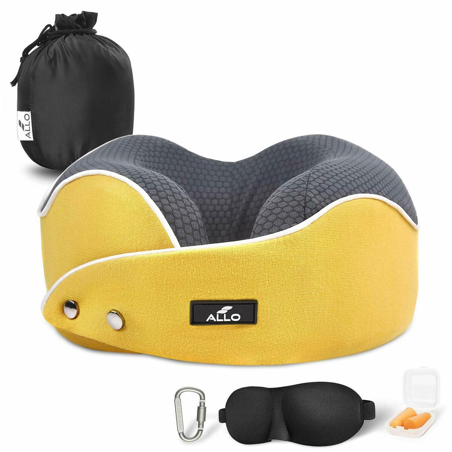 

Allo Travel Pillow Memory Foam Neck Pillow Ultra Comfortable Adjustable Suppor