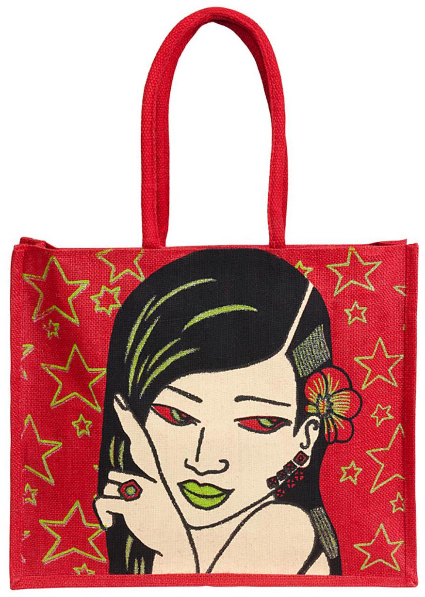 

Allure Design Shoulder Jute Bag(Red)