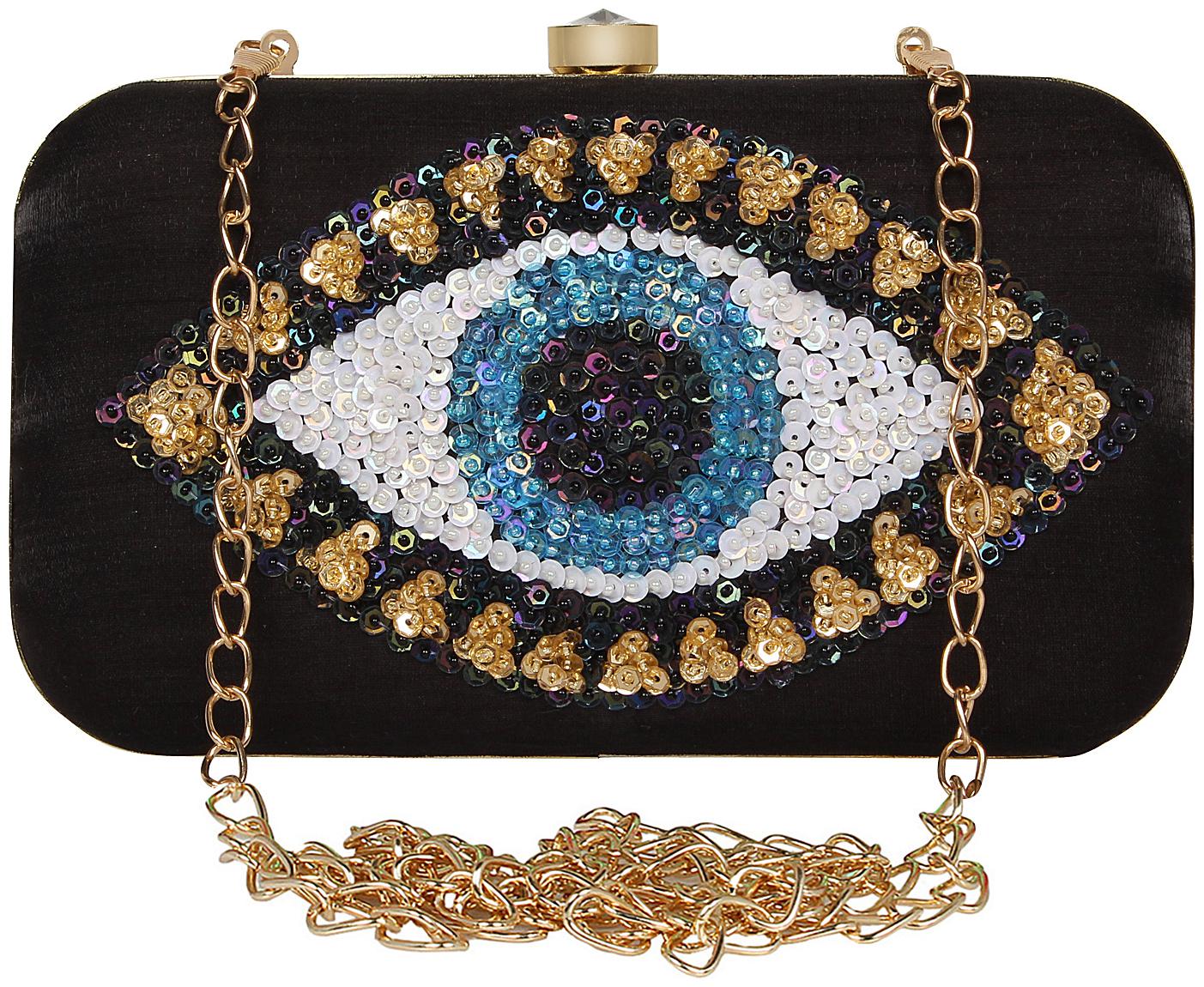 

Anekaant Adorn Embellished Faux Silk Clutch