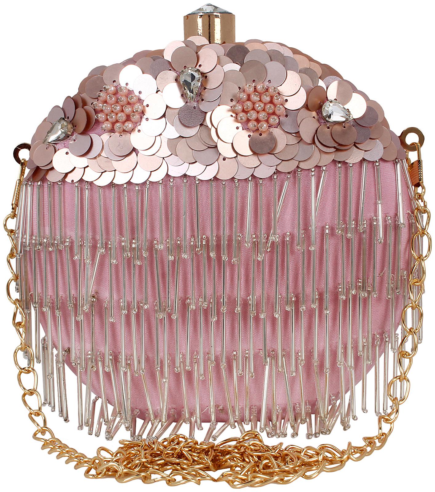 

Anekaant Women Pink Fabric Clutch