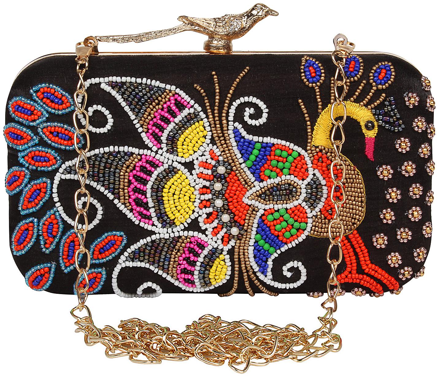 

Anekaant Adorn Embroidered Faux Silk Clutch