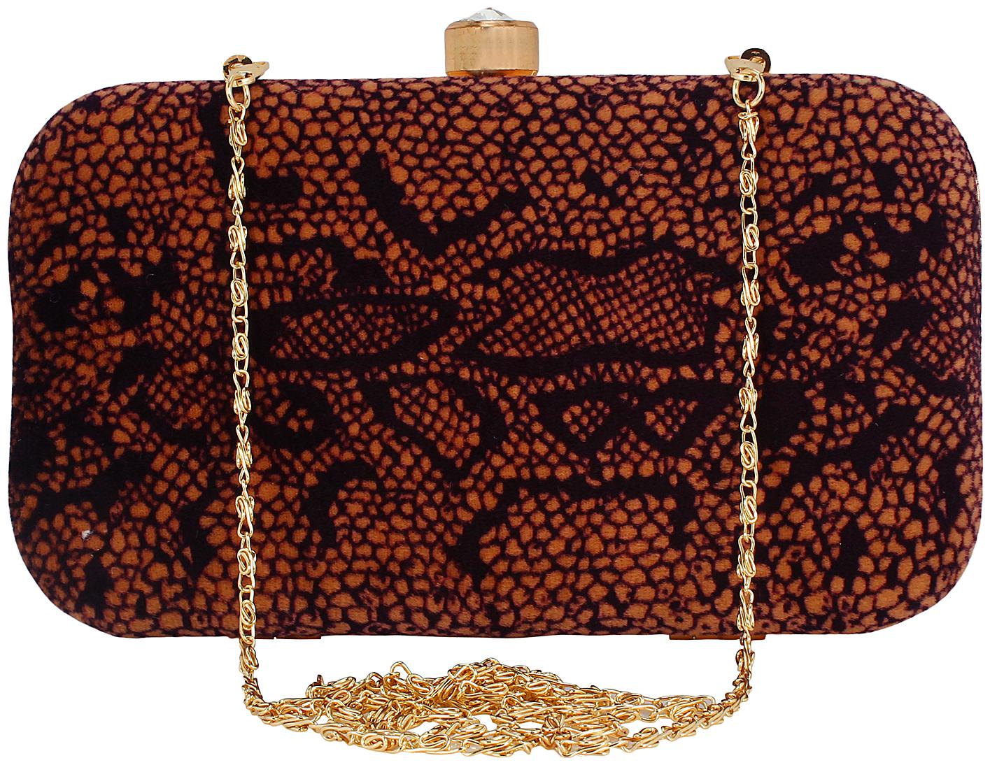 

Anekaant Women Brown Fabric Clutch