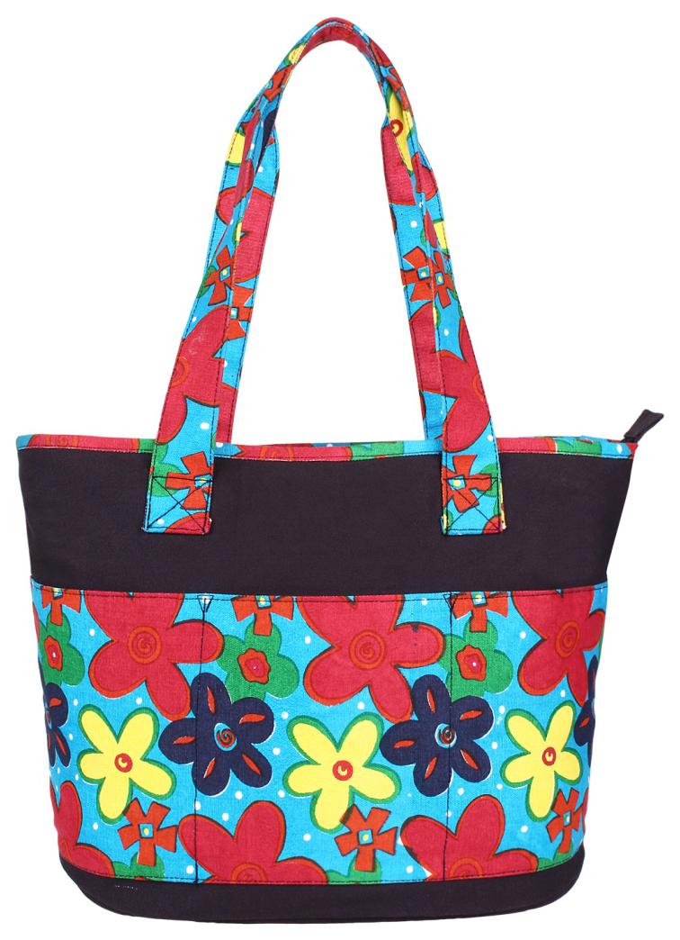 

Anekaant Purple Canvas Handheld Bag
