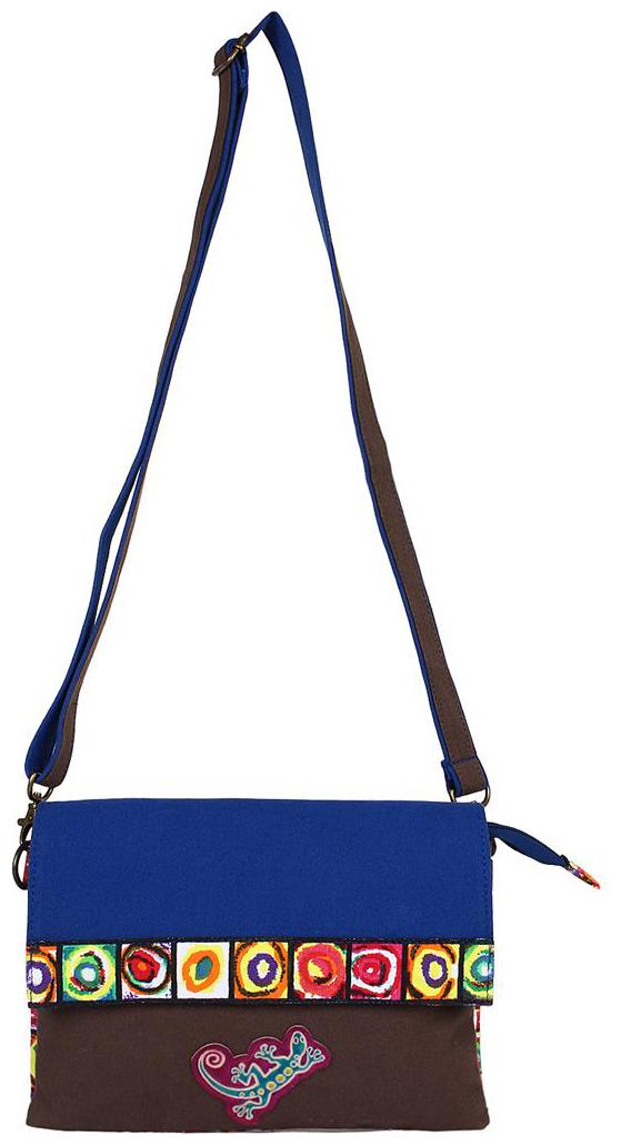 

Anekaant Blue Canvas Solid Sling Bag