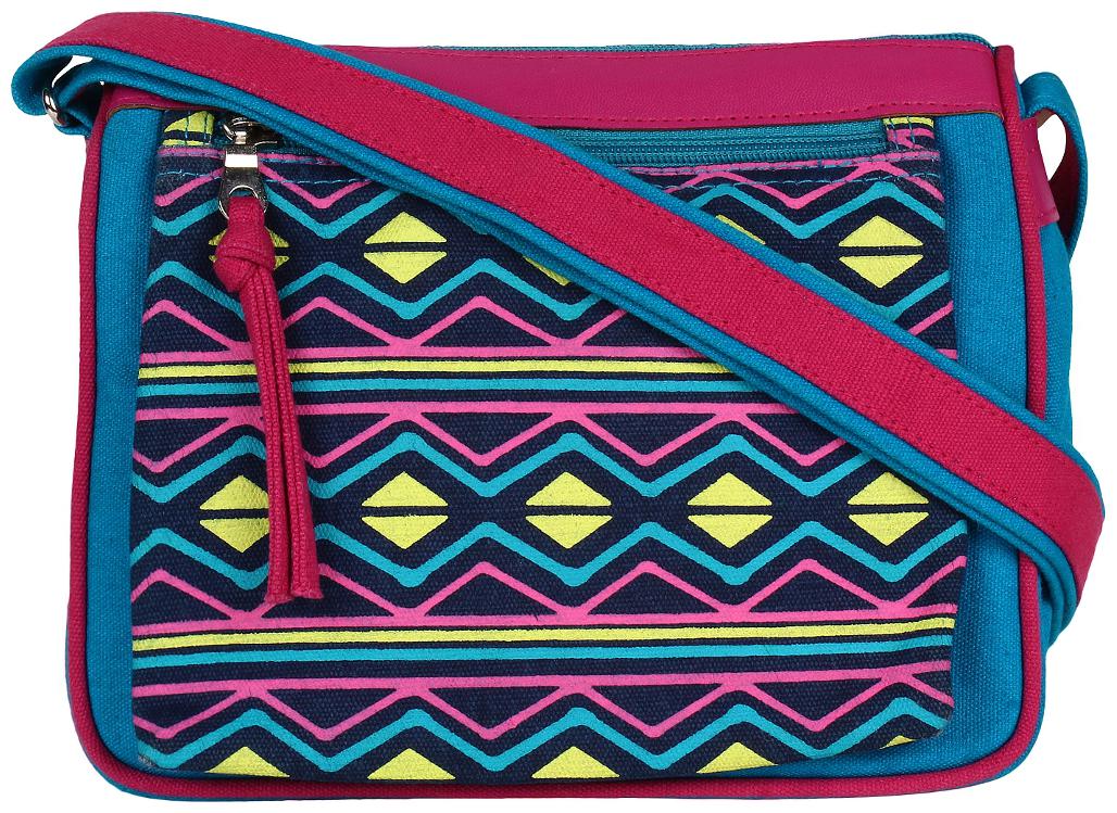 

Anekaant Blue Canvas Solid Sling Bag