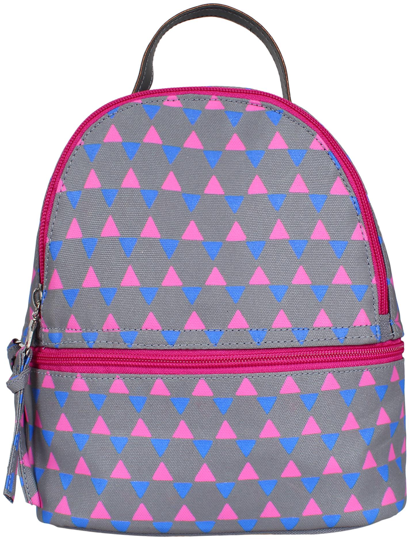 

Anekaant Grey Pink Polyester Backpack