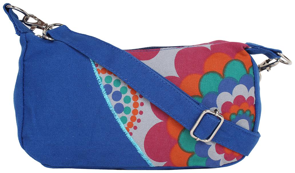 

Anekaant Blue Canvas Solid Sling Bag