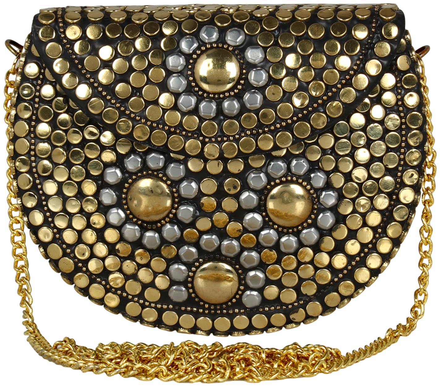 

Anekaant Jewel Mosaic Metal Clutch