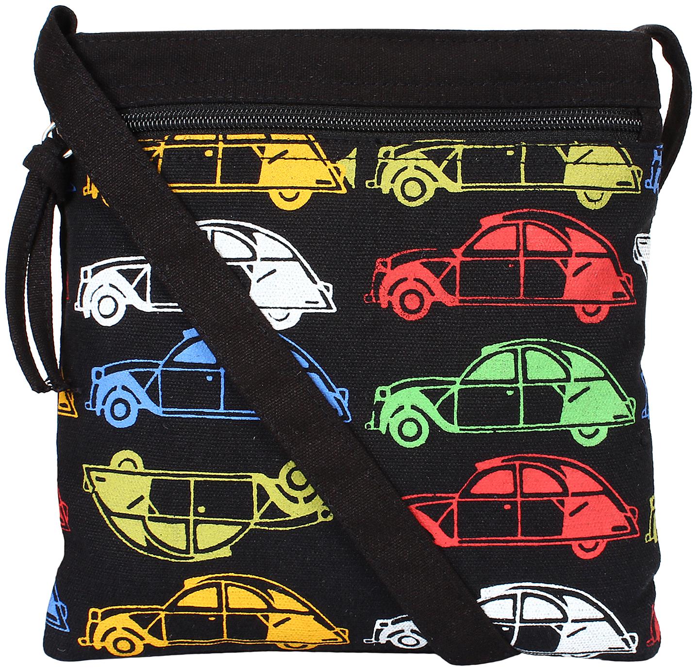 

Anekaant Black Canvas Printed Sling Bag