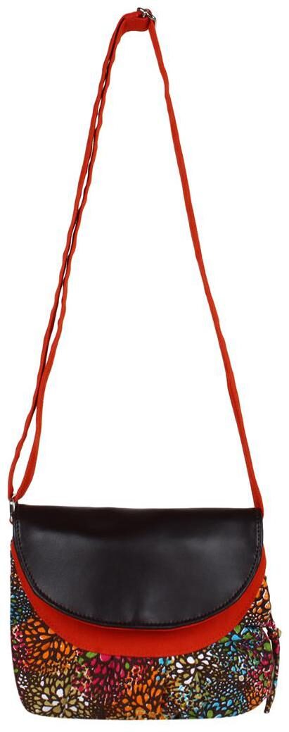 

Anekaant Orange Canvas Solid Sling Bag