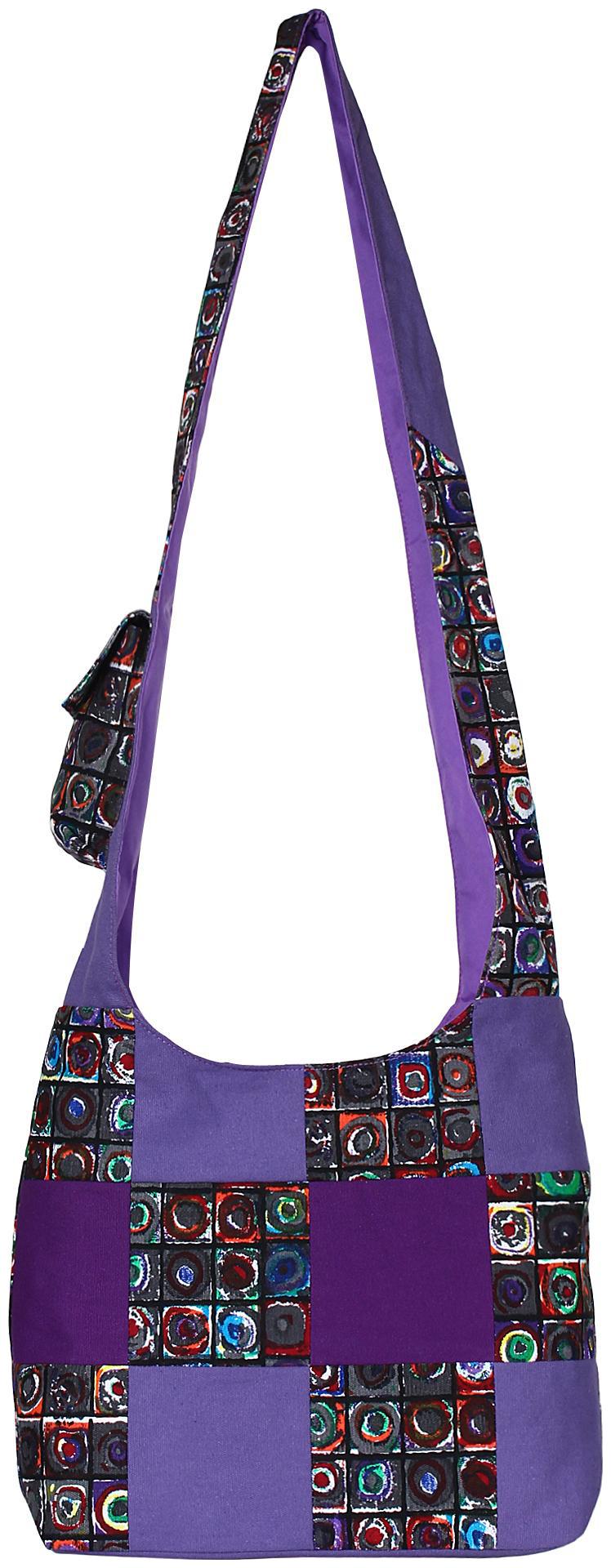

Anekaant Purple Canvas Printed Sling Bag
