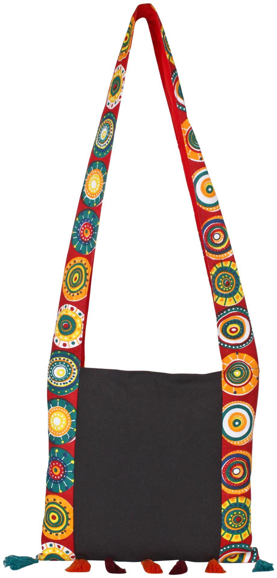 

Anekaant Black Canvas Solid Sling Bag