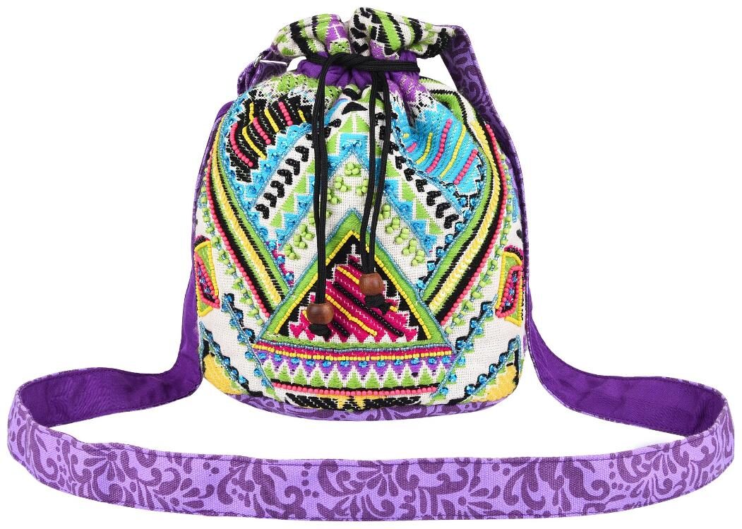 

Anekaant Purple Canvas Solid Sling Bag