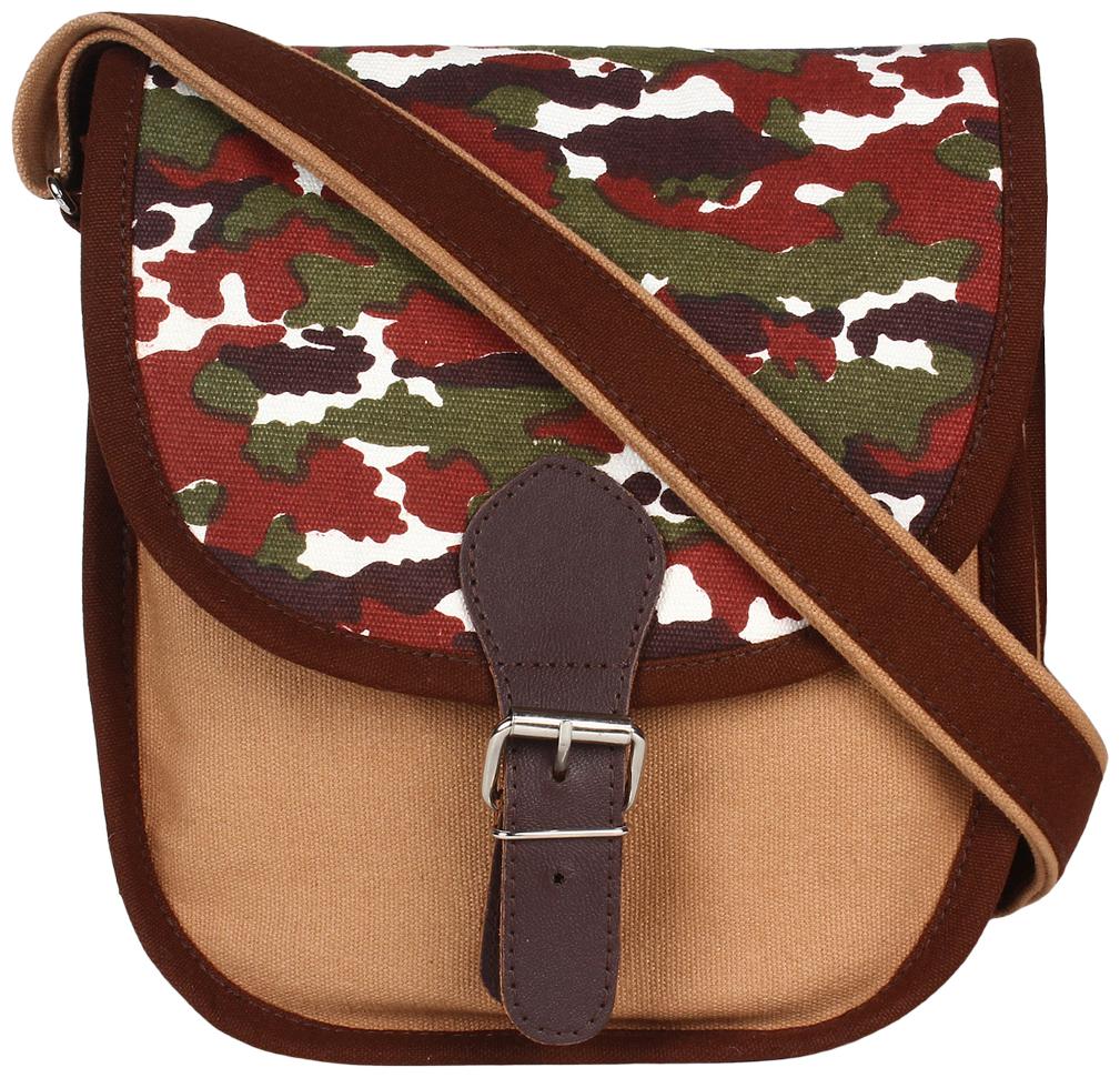 

Anekaant Brown Canvas Solid Sling Bag