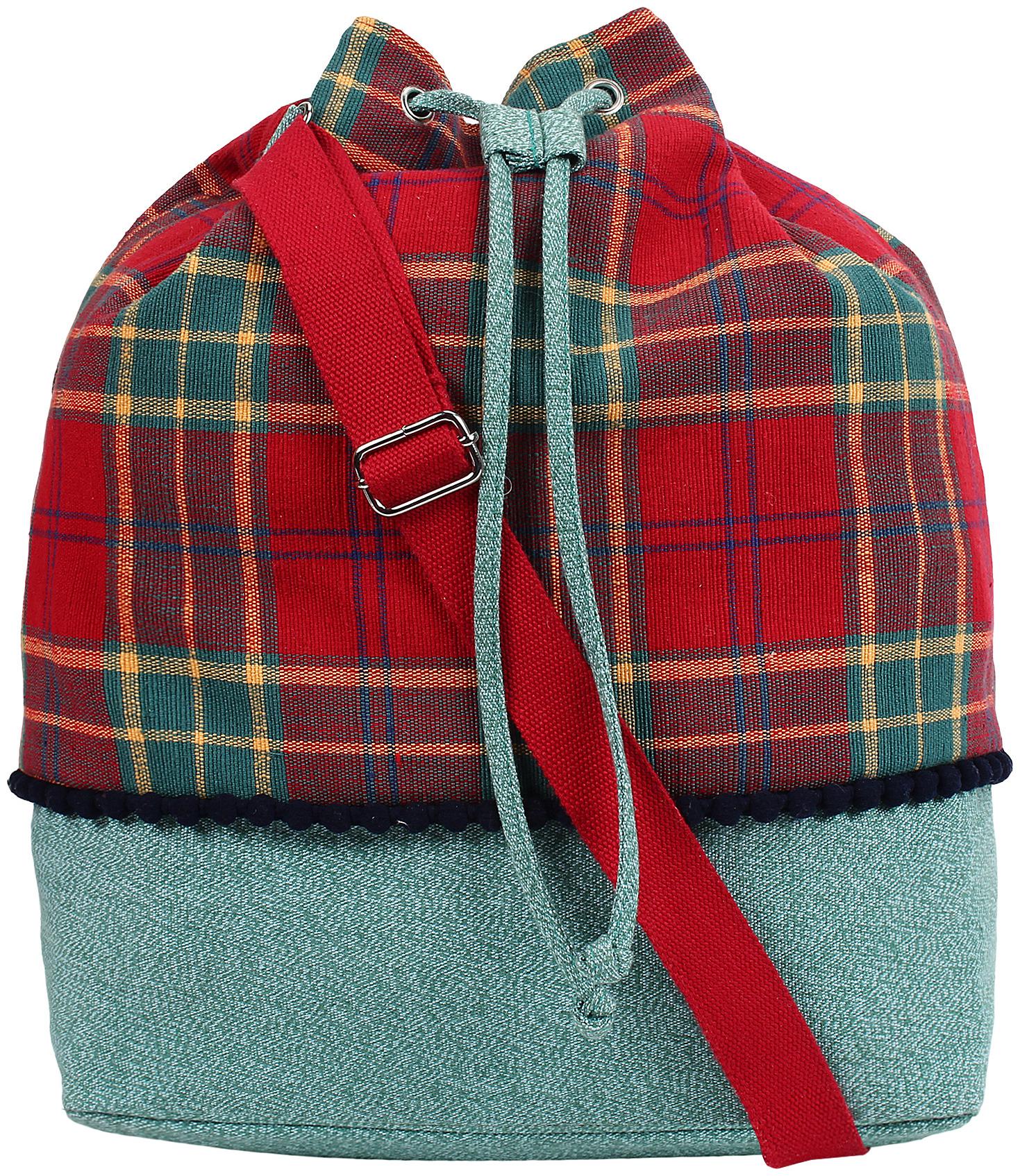 

Anekaant Multi Cotton Checked Sling Bag