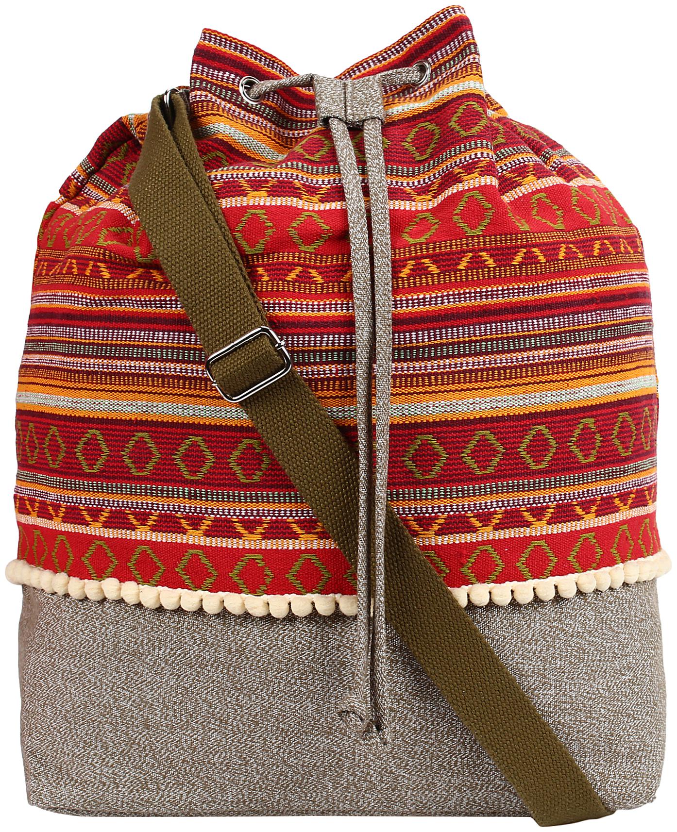 

Anekaant Multi Cotton Striped Sling Bag