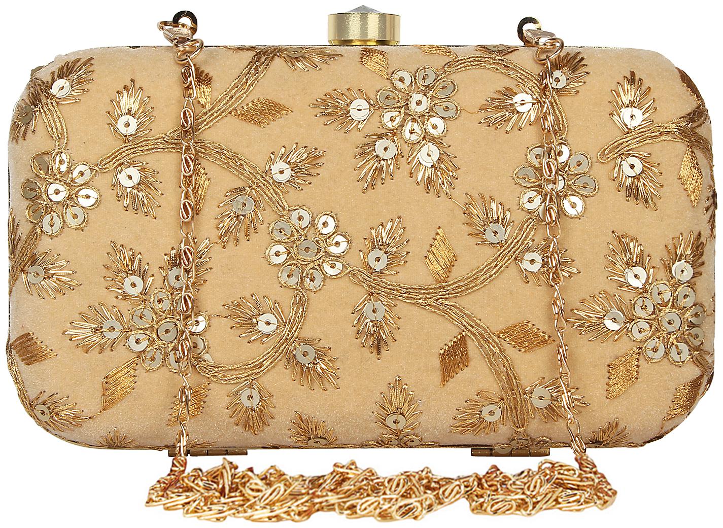 

Anekaant Tulle Embroidered Velvet Clutch