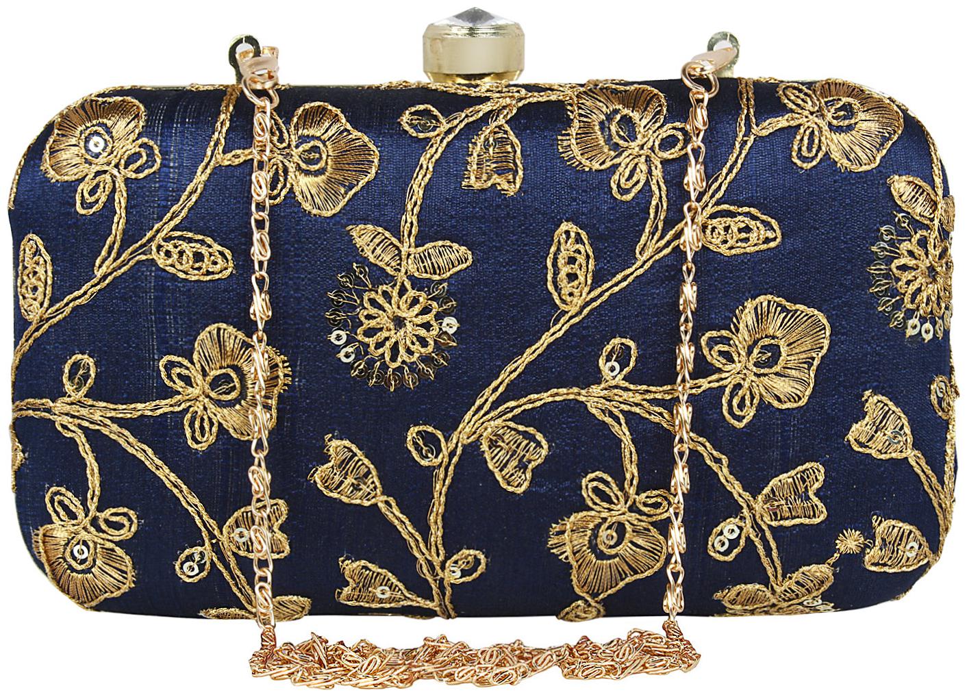 

Anekaant Women Blue Fabric Clutch