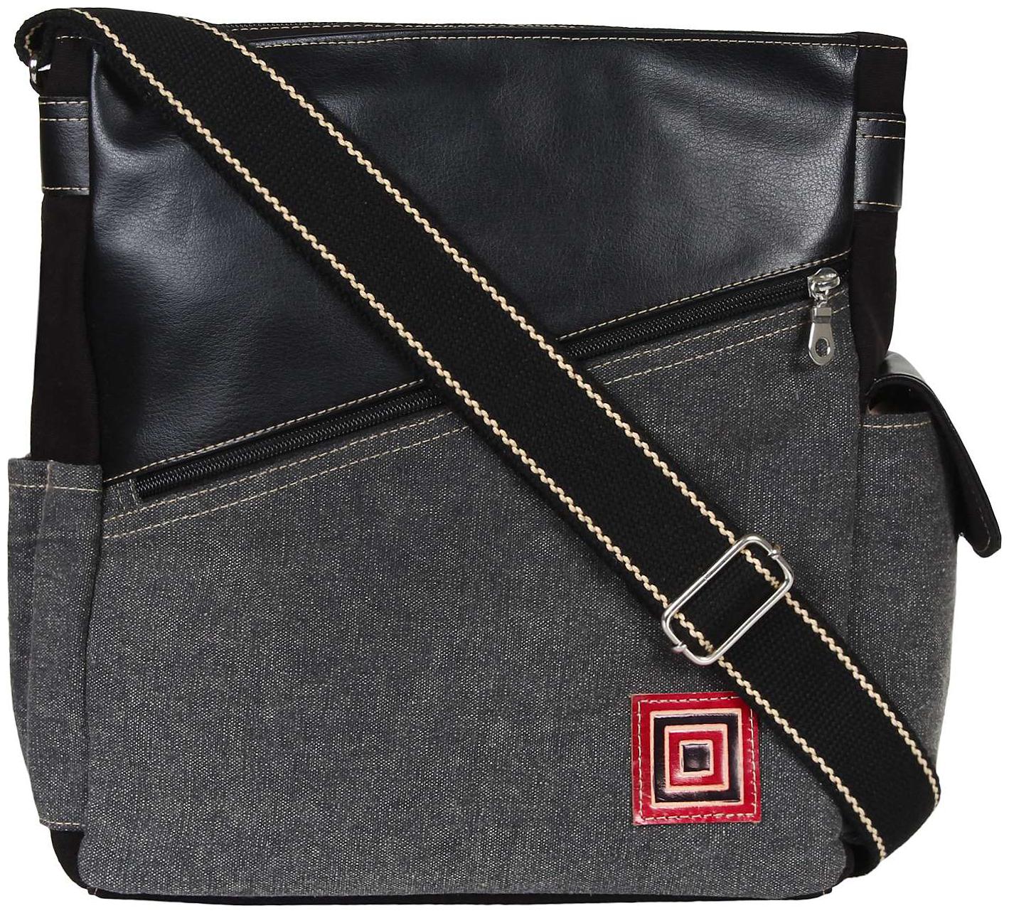 

Anekaant Grey Canvas Solid Sling Bag