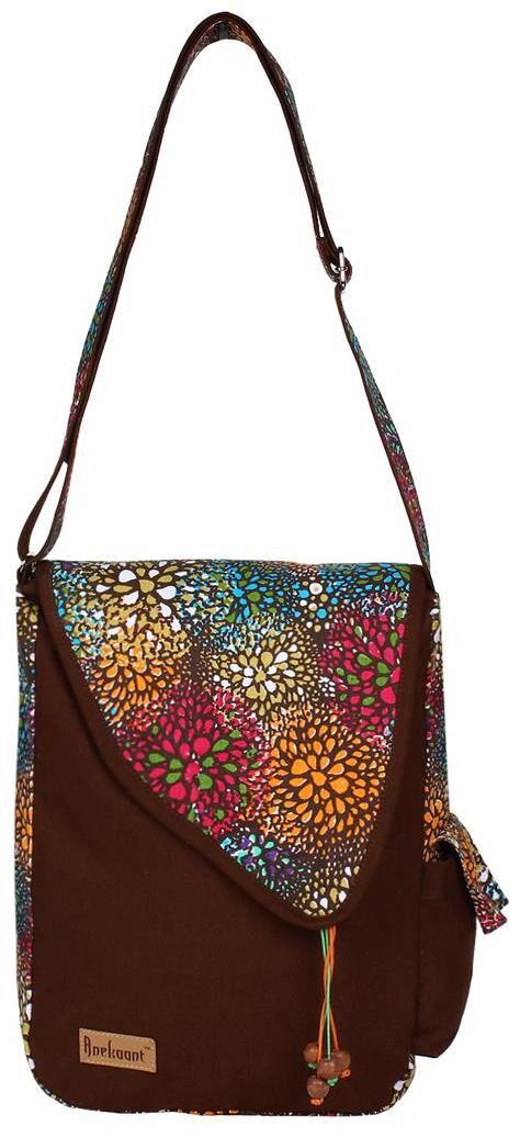 

Anekaant Brown Canvas Solid Sling Bag