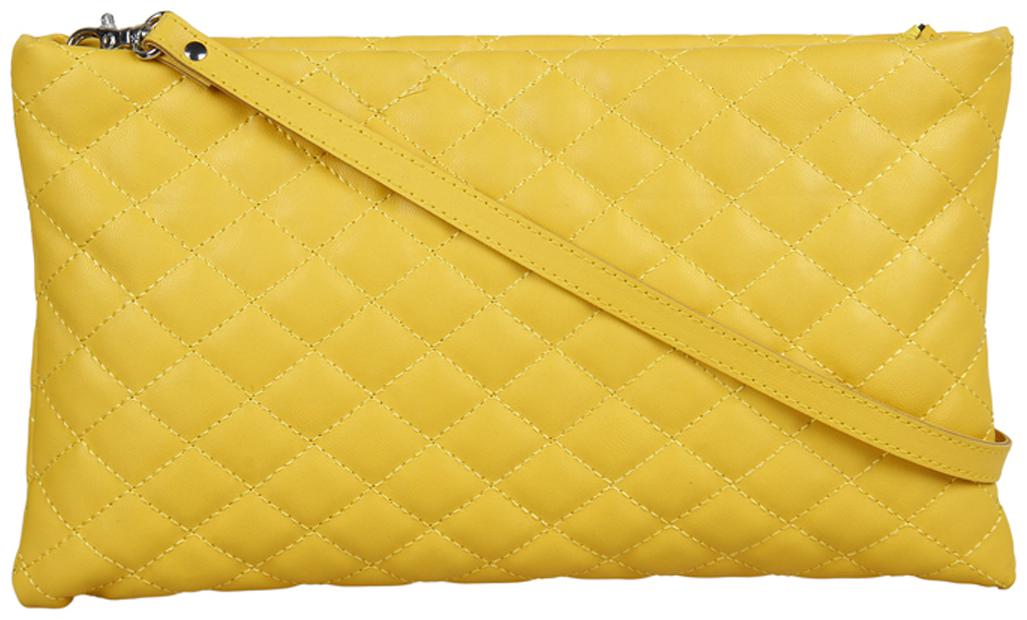 

Anekaant Yellow PU Solid Sling Bag