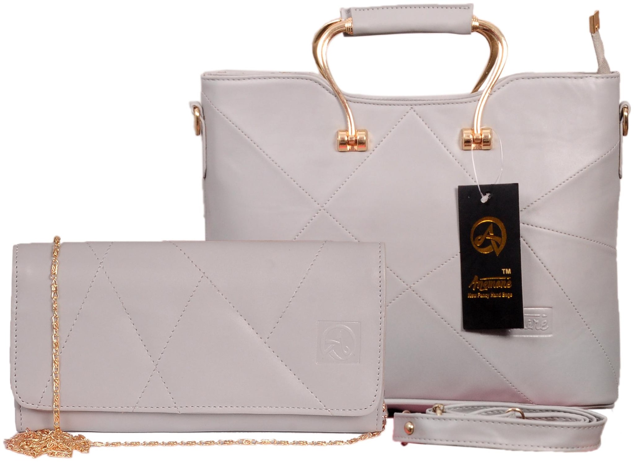 

Anemone Grey PU Handheld Bag