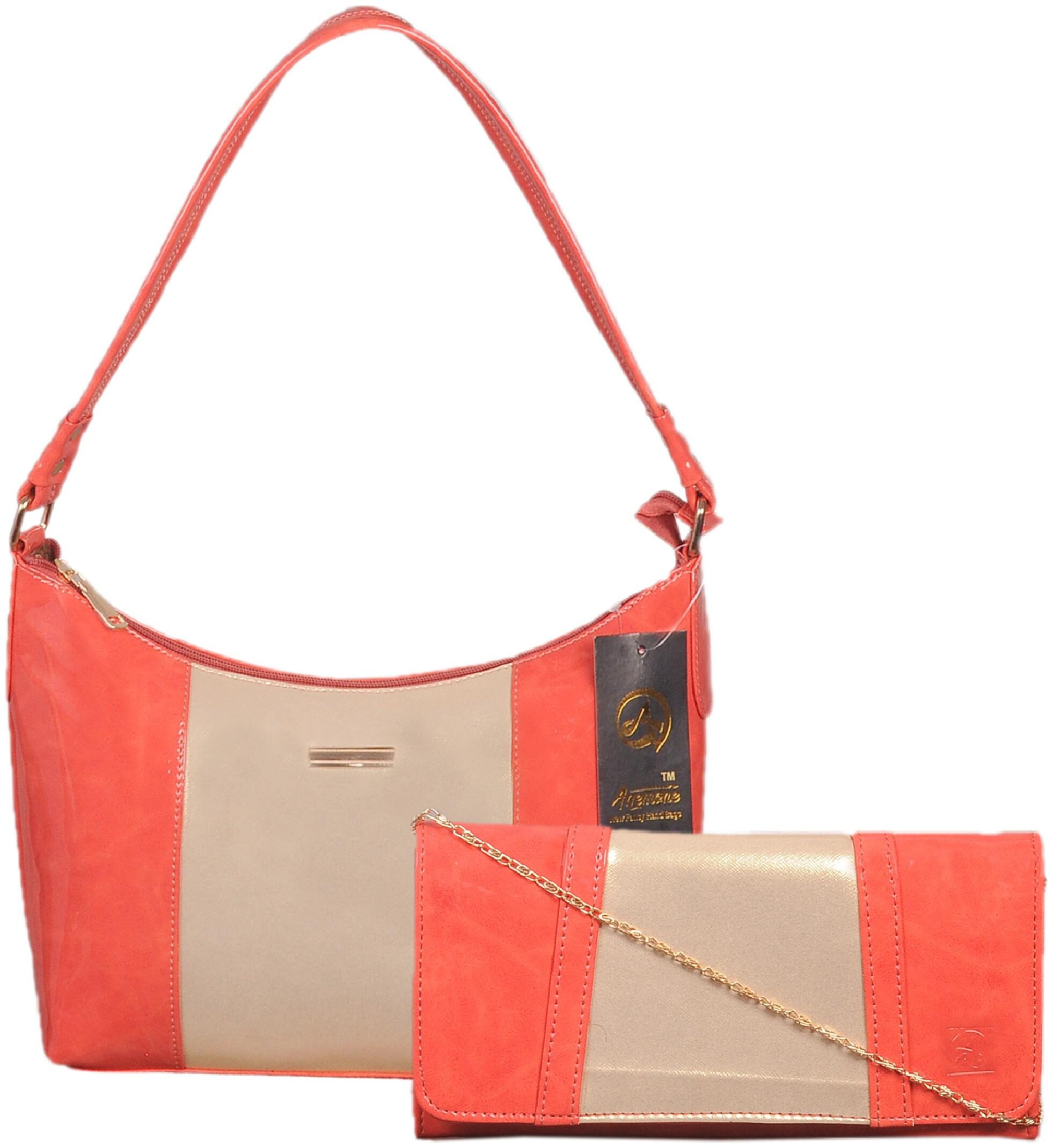 

Anemone Orange PU Handheld Bag
