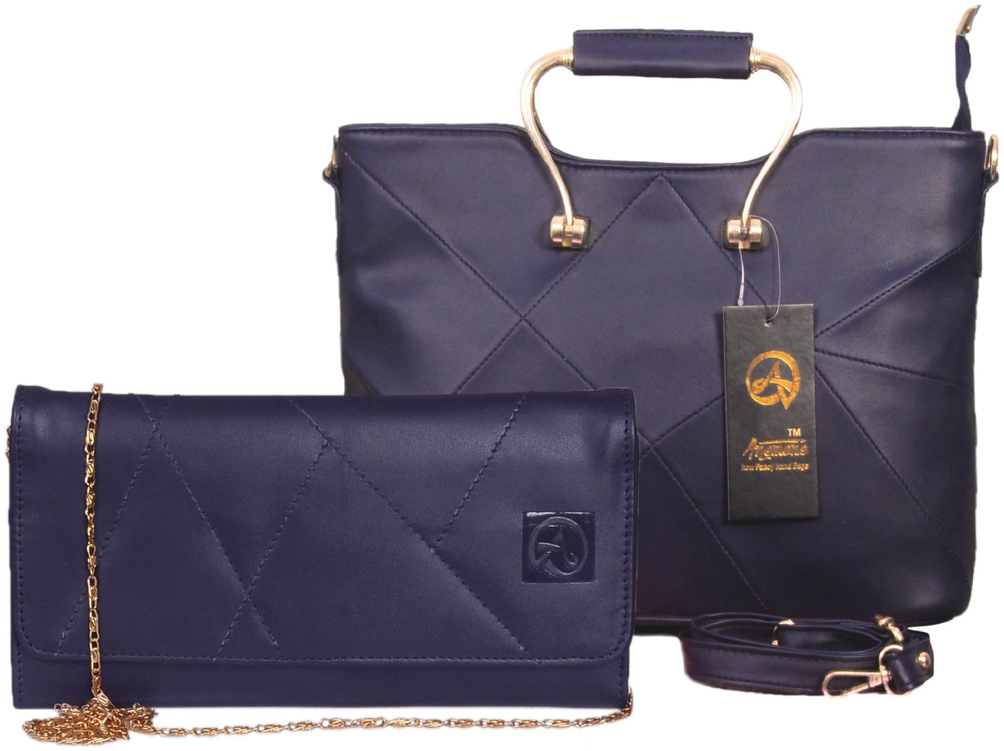 

Anemone Blue PU Handheld Bag