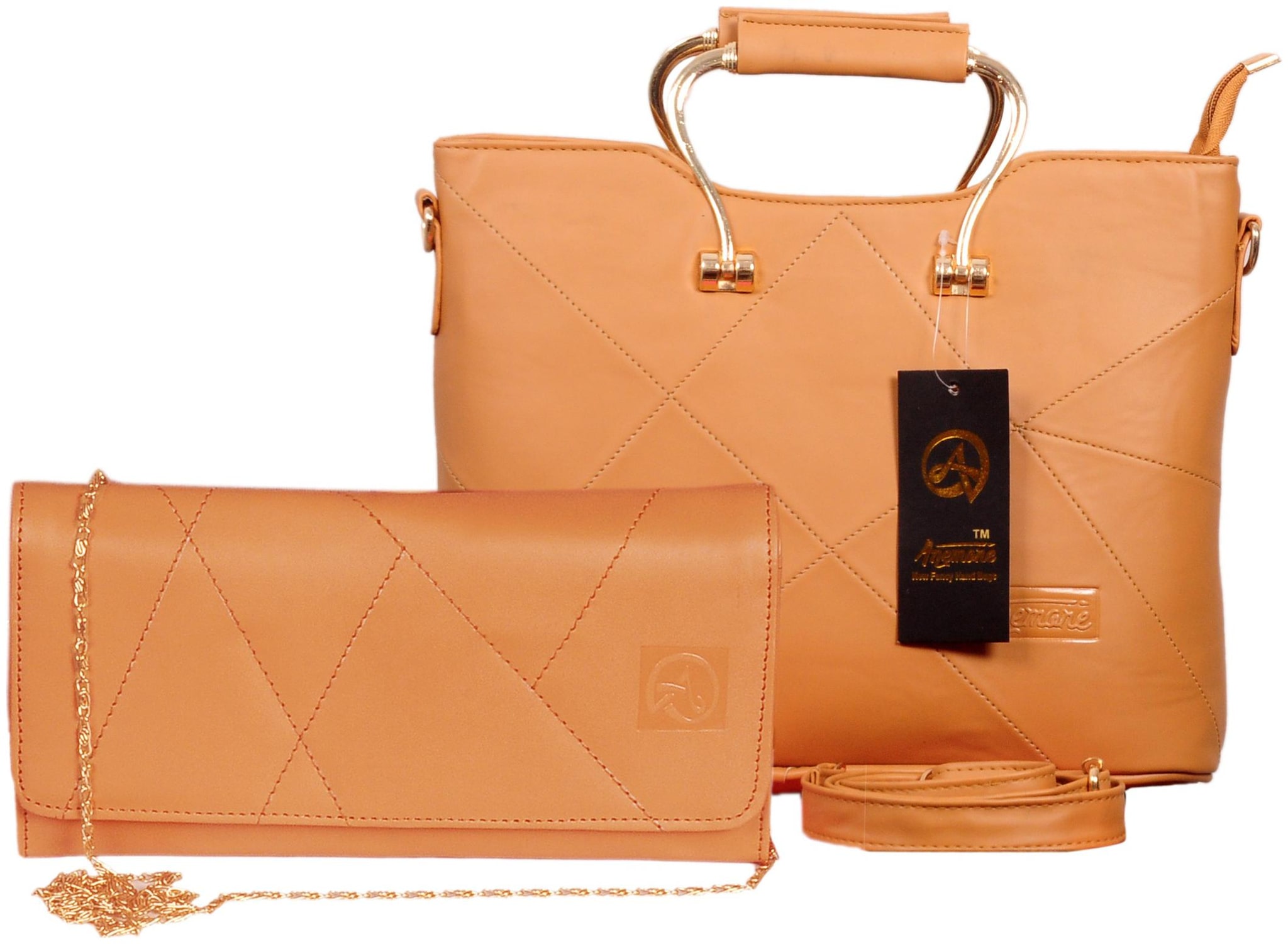 

Anemone Tan PU Handheld Bag