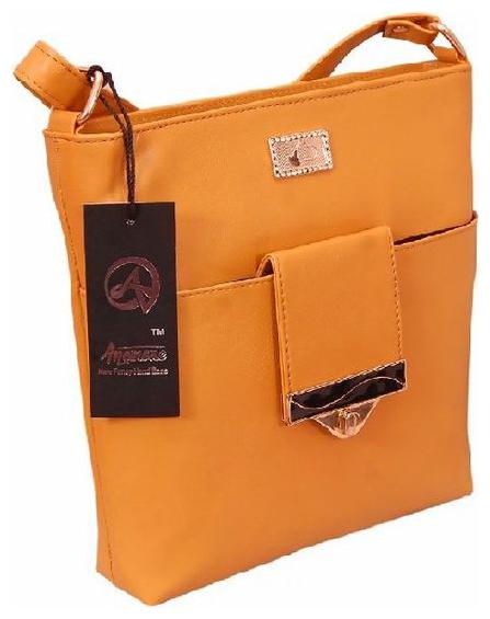 

Anemone Tan PU Solid Sling Bag