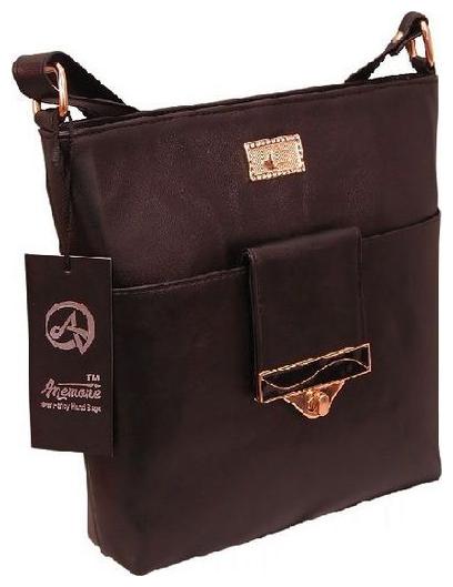 

Anemone Black PU Solid Sling Bag