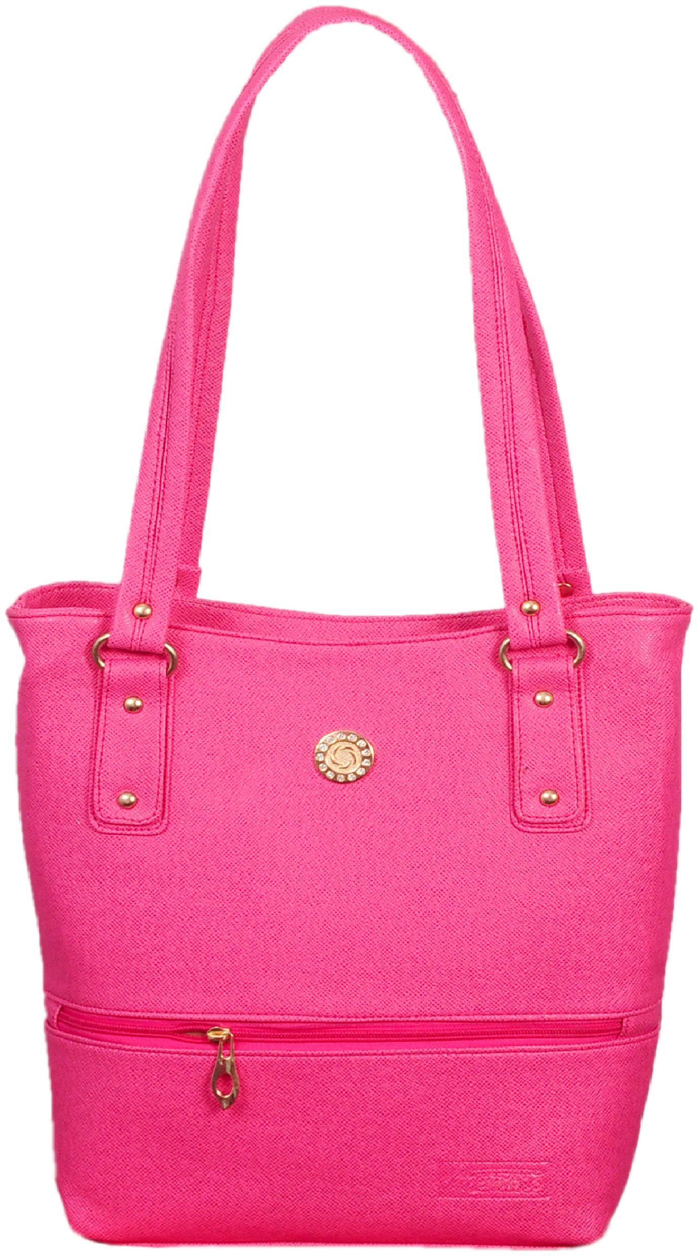 

Anemone Pink Faux Leather Handheld Bag