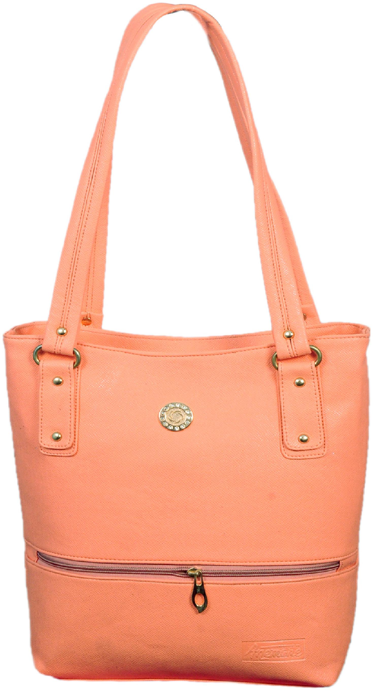 

Anemone Orange Faux Leather Handheld Bag